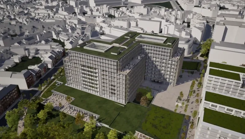 Vue du projet immobilier Immobel-Besix sur le site ING du Cours Saint-Michel